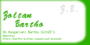 zoltan bartho business card